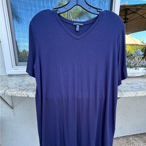 Eileen Fisher Women's Deep Blue V-Neck Tunic